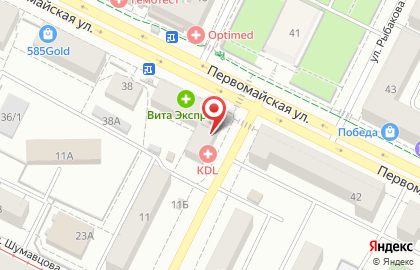 Стоматологическая клиника Дентал-Офис на Первомайской улице на карте