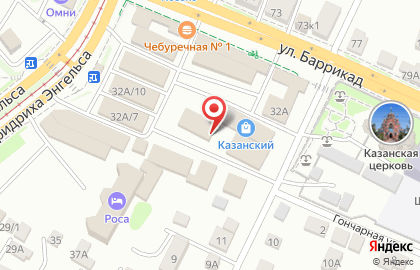 Рынок Казанский на улице Баррикад на карте