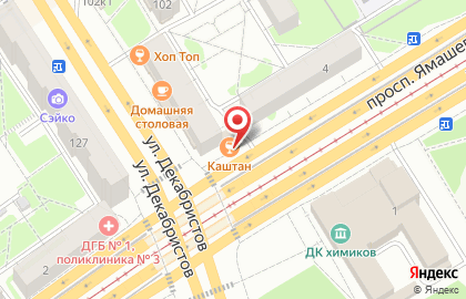 Бар Каштан на улице Декабристов на карте