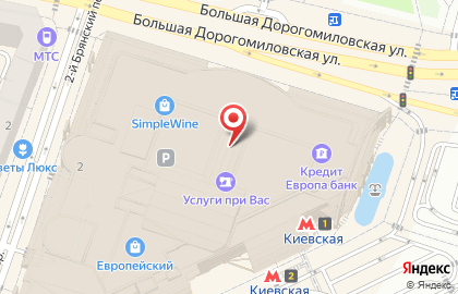 Магазин Mixit на площади Киевского Вокзала на карте