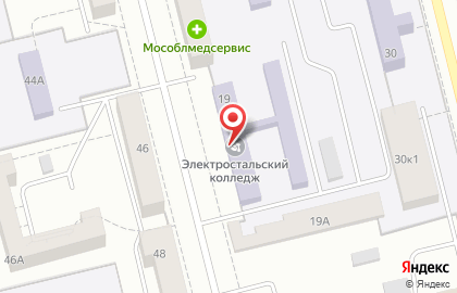 Московская область Электростальский колледж на Первомайской улице на карте