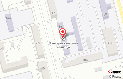 Московская область Электростальский колледж на Первомайской улице на карте