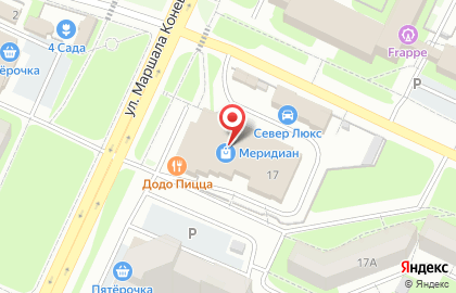 Магазин Славянский хлеб на улице Маршала Конева на карте