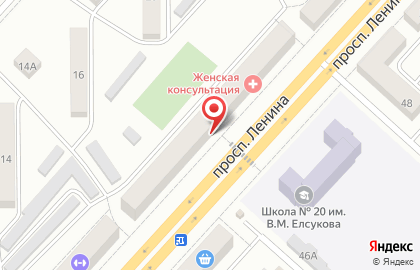 Поликлиника Ленинск-Кузнецкая городская больница №1 в Ленинск-Кузнецком на карте