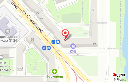 Супермаркет Продукты на улице Строителей на карте