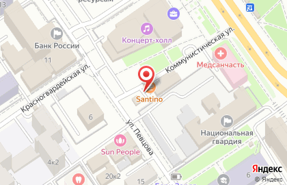 Кофейня Santino на улице Певцова на карте