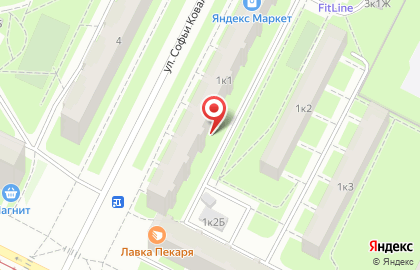 Бухен Хауз на улице Софьи Ковалевской на карте