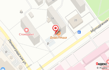 Ресторан Додо Пицца на Молодёжной улице на карте