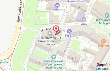 Управление по организационной работе, Администрация Нижегородского района на улице Пискунова на карте