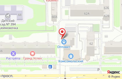 Ветклиника доктора Карповой "Оптивет" на карте