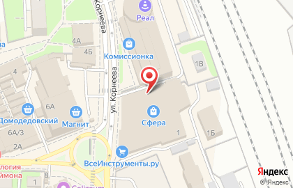 Ресторан Милана на улице Корнеева, 1 в Домодедово на карте