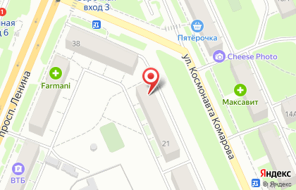 Салон Ближнее белье на улице Космонавта Комарова на карте