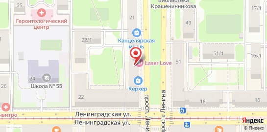 Клиника аппаратной косметологии Laser Love на проспекте Ленина, 46 на карте