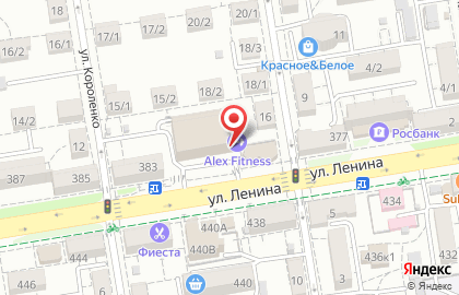 Фитнес-клуб Alex Fitness на улице Ленина на карте