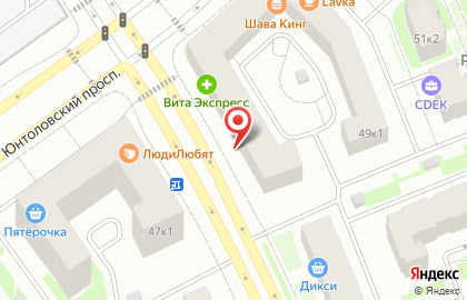Зоомагазин Енот в Приморском районе на карте
