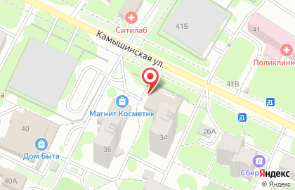 Супермаркет Магнит на Камышинской улице на карте