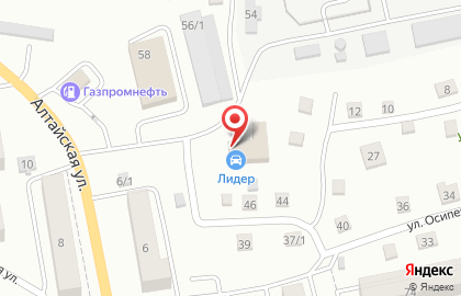 Магазин автотоваров Форсаж на улице Осипенко на карте