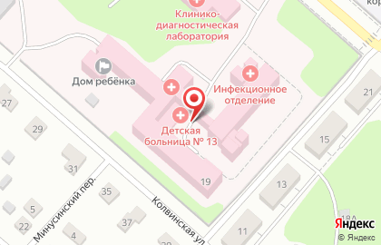 Городская детская клиническая больница №13 в Орджоникидзевском районе на карте