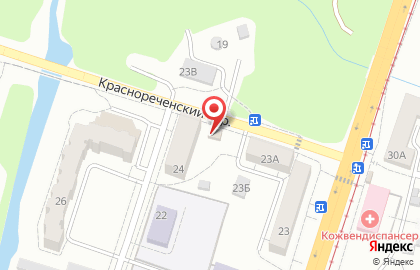 Киоск по продаже хлебобулочных изделий на Краснореченской улице на карте