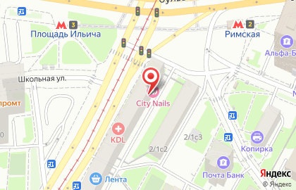 Магазин Комус на площади Рогожской Заставы на карте