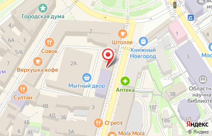 НИЖГМА на площади Минина и Пожарского на карте