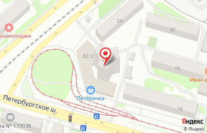 Супермаркет 4 сезона на Петербургском шоссе на карте