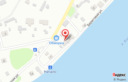 Магазин Обжорка на Береговой улице на карте