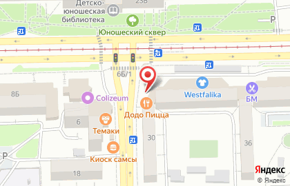 Фирменная торговая сеть Мясной двор в Октябрьском районе на карте
