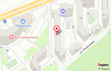 Норд на улице Миронова на карте