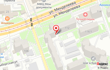 Городская поликлиника №52 на улице Менделеева на карте