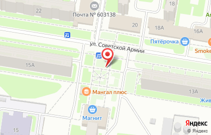 Киоск по продаже печатной продукции, Автозаводский район на улице Советской Армии на карте