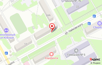 Коммерческий банк ФорБанк на улице Чайковского на карте