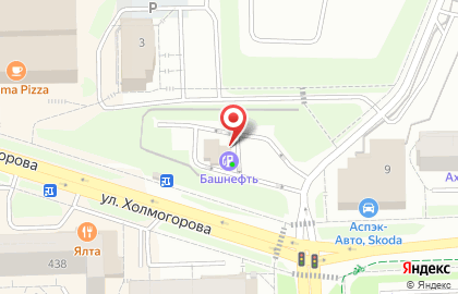 Автомойка Башнефть на улице Холмогорова на карте