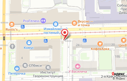 Блинный киоск Теремок на Технологическом институте I на карте