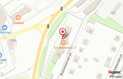 Ресторан Славянский на Воронежской улице на карте