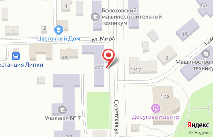 Болоховский машиностроительный техникум на Советской улице на карте
