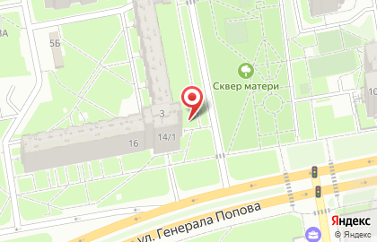 Почтовое отделение №33 на улице Генерала Попова на карте