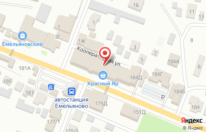Супермаркет Каравай на Московской улице в Емельяново на карте