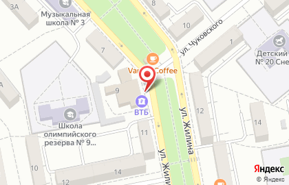 Терминал ВТБ на улице Жилина на карте