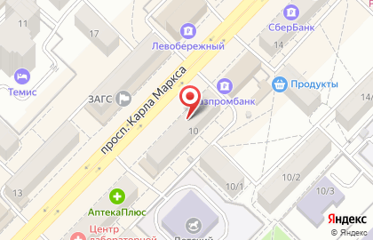 Салон обуви Под каблуком на площади Карла Маркса на карте