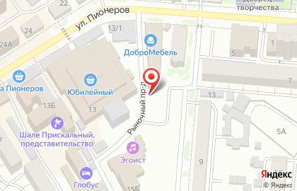 Киоск по продаже фруктов и овощей в Барнауле на карте