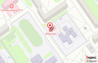 Медицинская компания Инвитро на улице Олимпийский микрорайон на карте