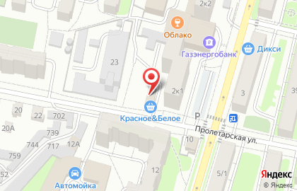 Продовольственный магазин Теремок на Пролетарской улице на карте