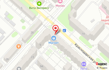 Пекарня-кондитерская Добрый Пекарь на Краснодарской улице на карте