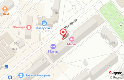 Кафе Сливки на улице Комарова на карте