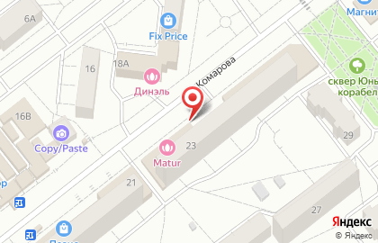 Кафе Сливки на улице Комарова на карте