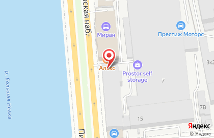 Аларм на Пироговской набережной на карте