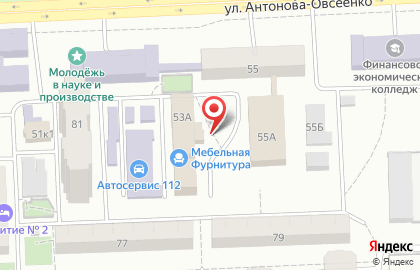 Учебно-сервисный центр на улице Антонова-Овсеенко на карте
