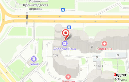 Акционерный коммерческий банк Абсолют банк на метро Проспект Ветеранов на карте