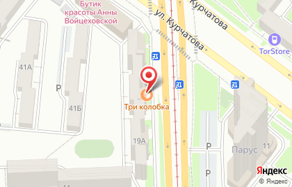 Пекарня Колобок на улице Курчатова на карте